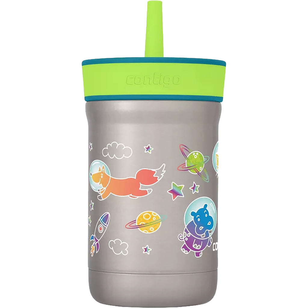 Contigo Leighton Kids Plastic Water Bottle, 14oz Spill-Proof Tumbler with  Straw for Kids, Dishwasher Safe, Blue Poppy/Narwhals