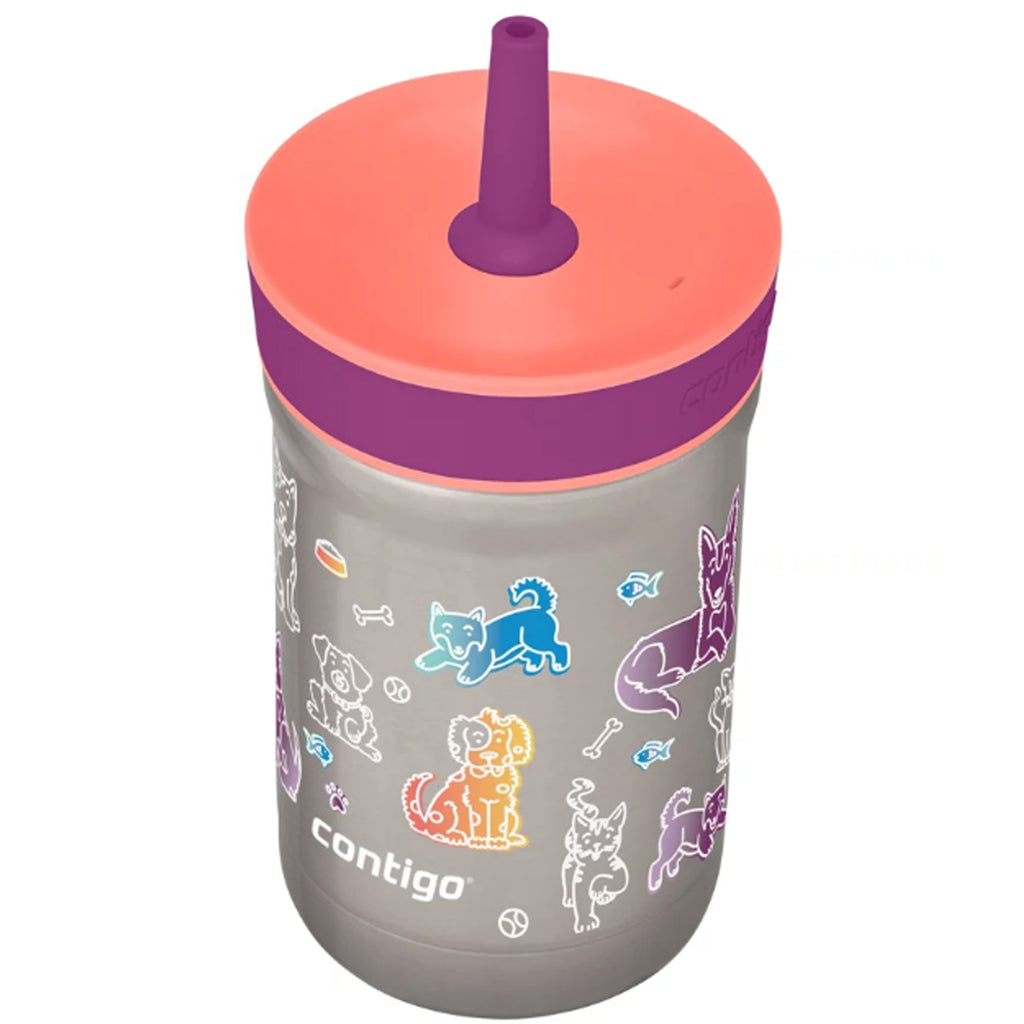 Kids Leighton Spill-Proof Stainless Steel Tumbler with Straw, 12