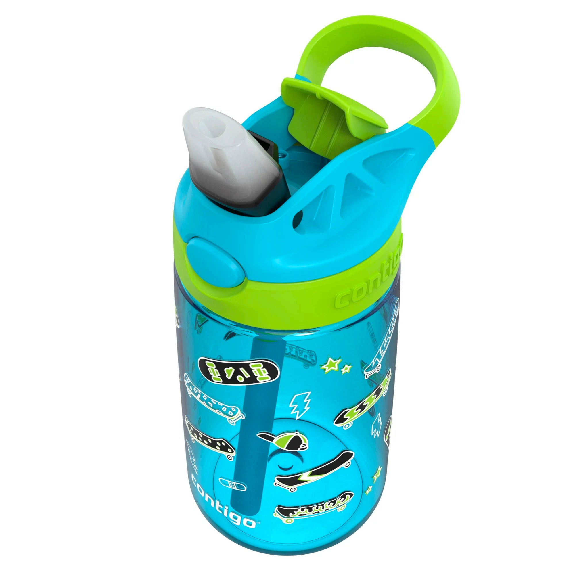 Contigo Kid's 14 oz. Aubrey Plastic Water Bottle - Blue Raspberry/Skater Contigo