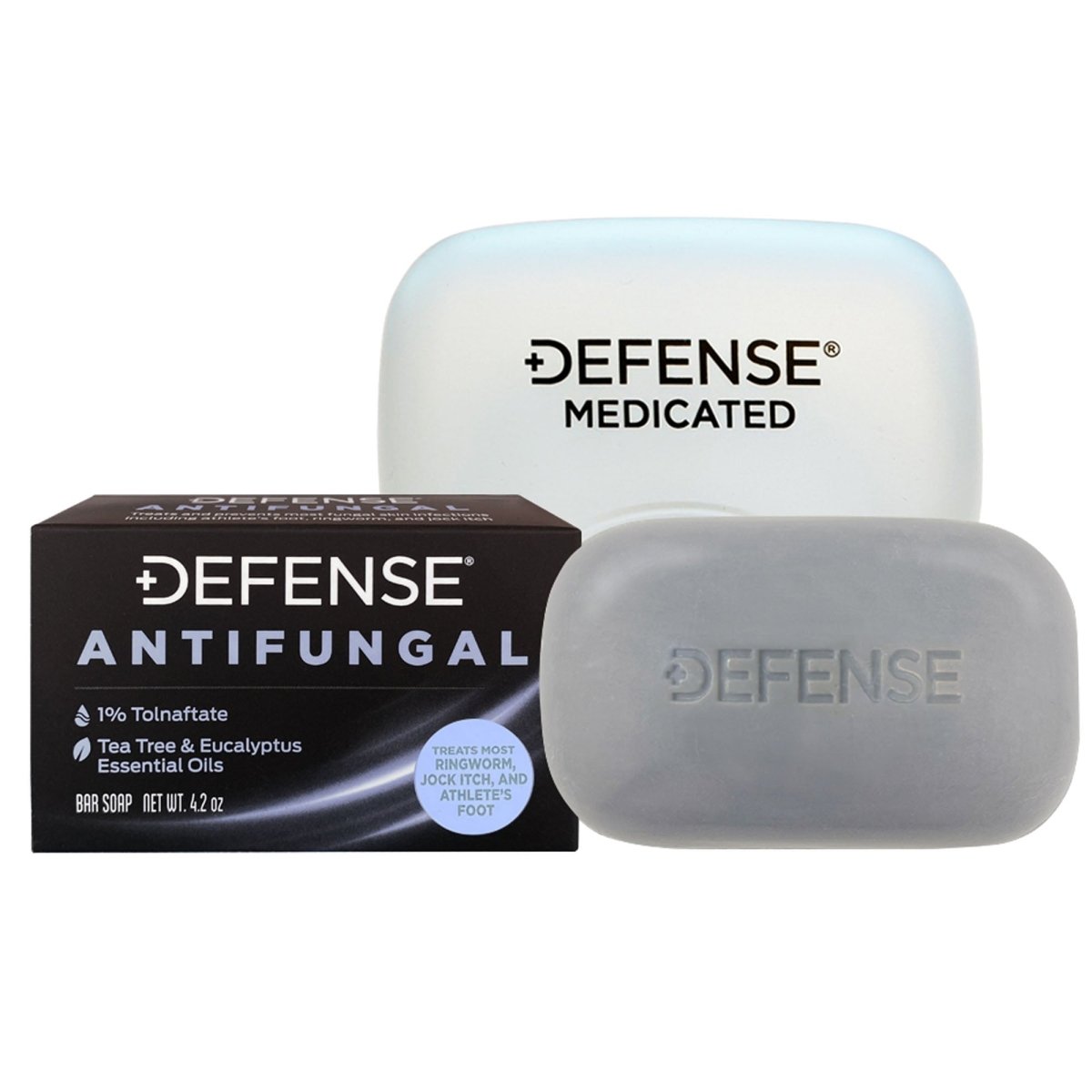 Defense Soap 4 oz. Antifungal Medicated Body Bar Soap with Soap Dish - Forza Sports