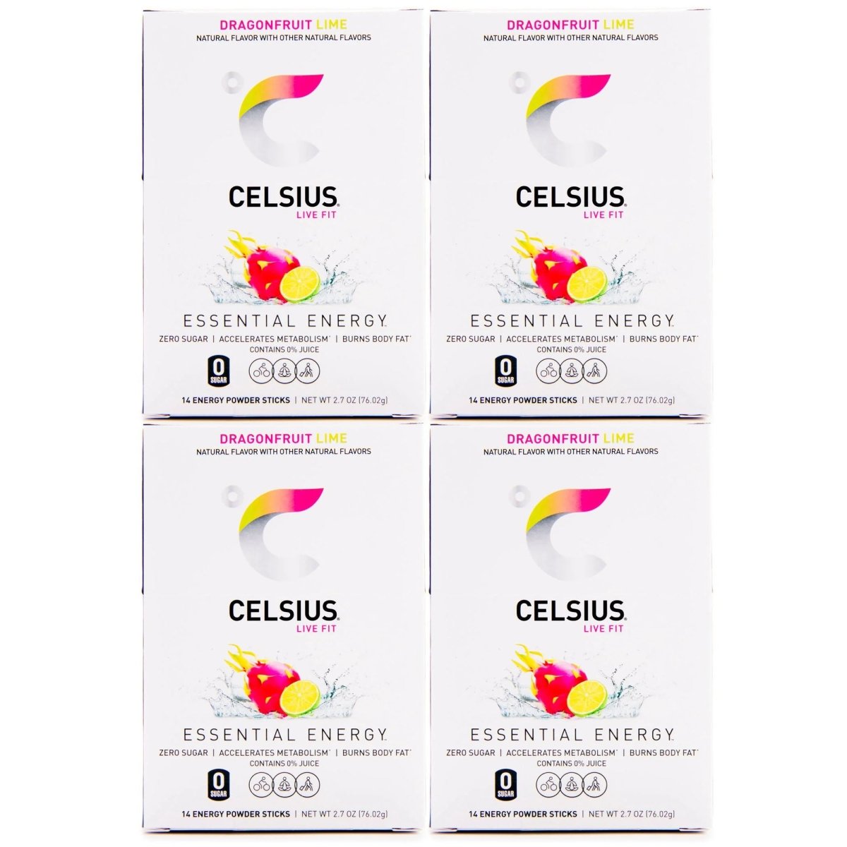 Celsius On - The - Go Zero Sugar Powder Stick Drink Mix 4 Pack - Forza Sports