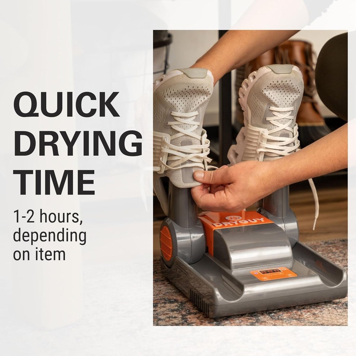 DryGuy Force Dry Digital Shoe Dryer, 2 Ports, Gray/Orange - Forza Sports