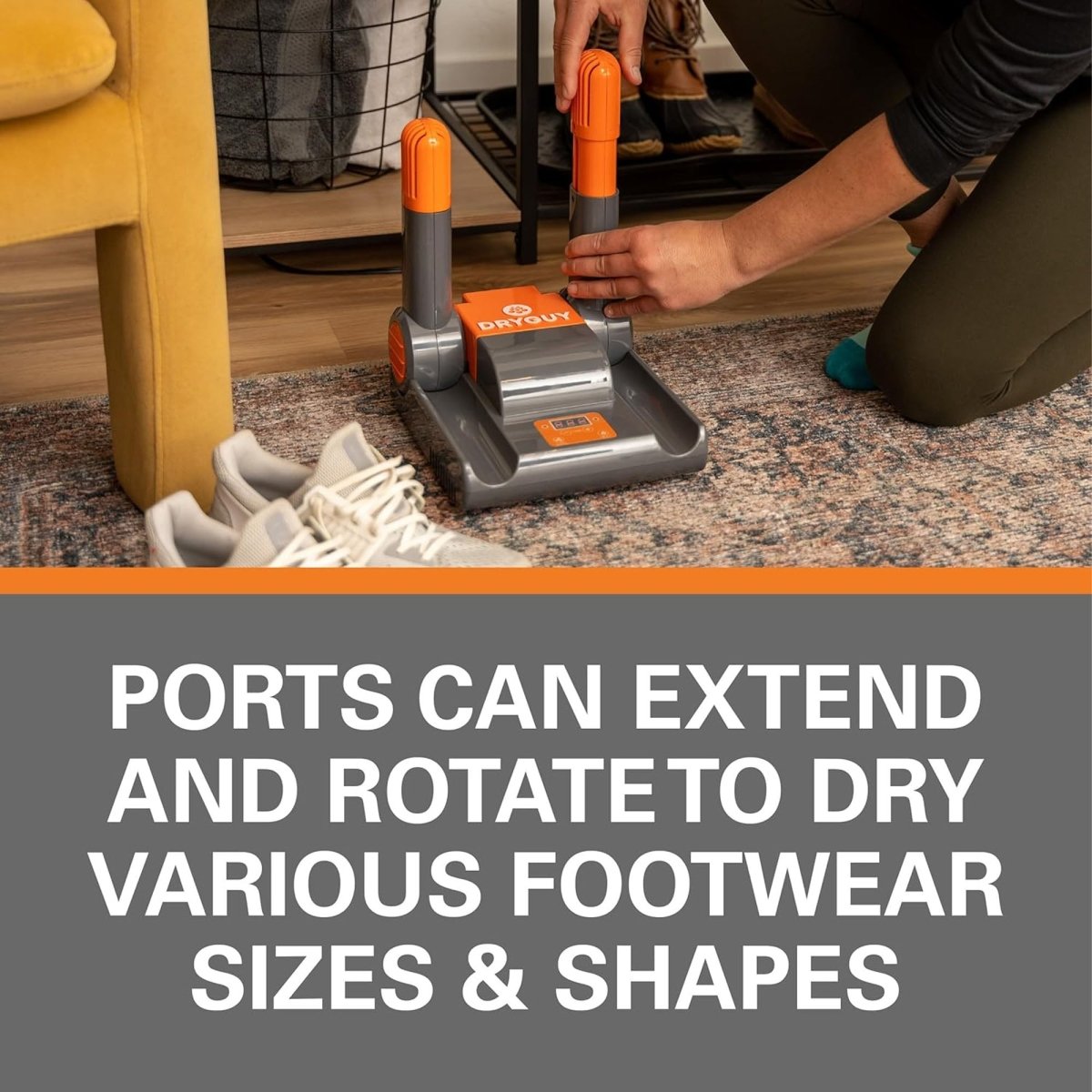 DryGuy Force Dry Digital Shoe Dryer, 2 Ports, Gray/Orange - Forza Sports