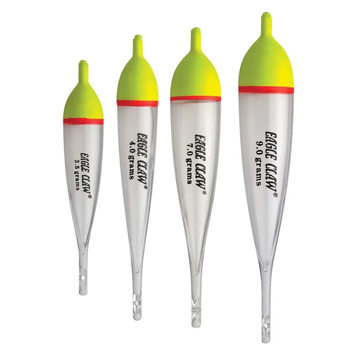 Eagle Claw Clear Steelhead Floats, Size 3.5g/4g/7g/9g, Chartruse/Clear - Forza Sports
