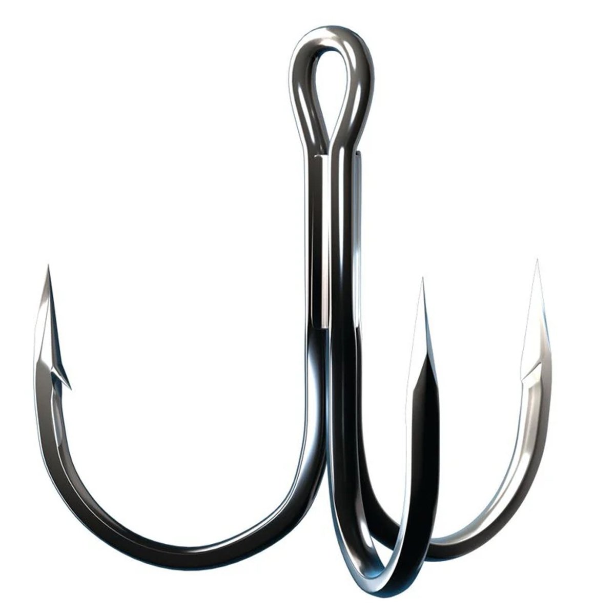 Eagle Claw Trokar 3X Round Bend Treble, Size 6, Platinum Black, 6 Pack - Forza Sports