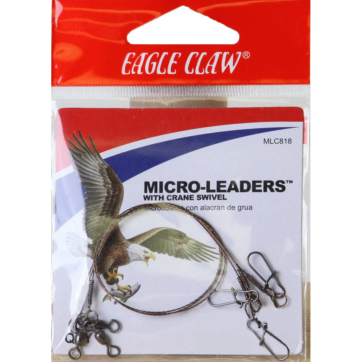Eagle Claw 8" Wire Micro-Leaders with Crane Swivel 3-Pack Eagle Claw