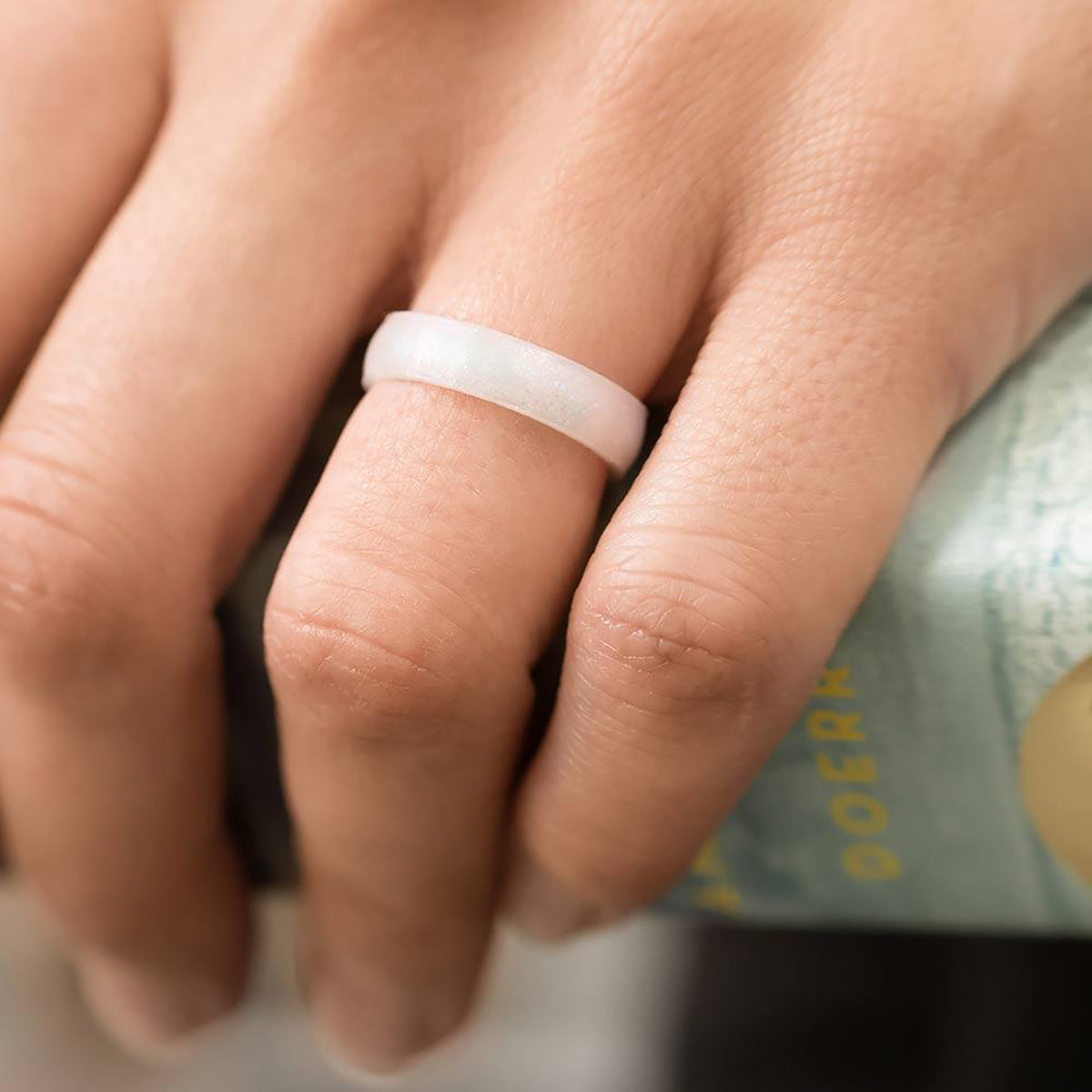 Enso Rings Thin Birthstone Series Silicone Ring - Moonstone Enso Rings