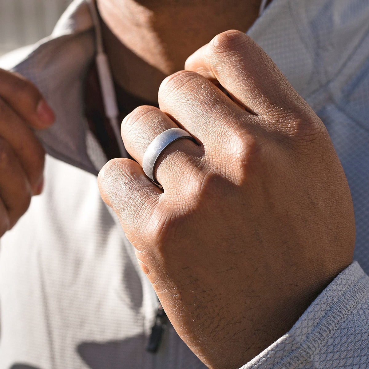 Enso Rings Classic Elements Series Silicone Ring Silver