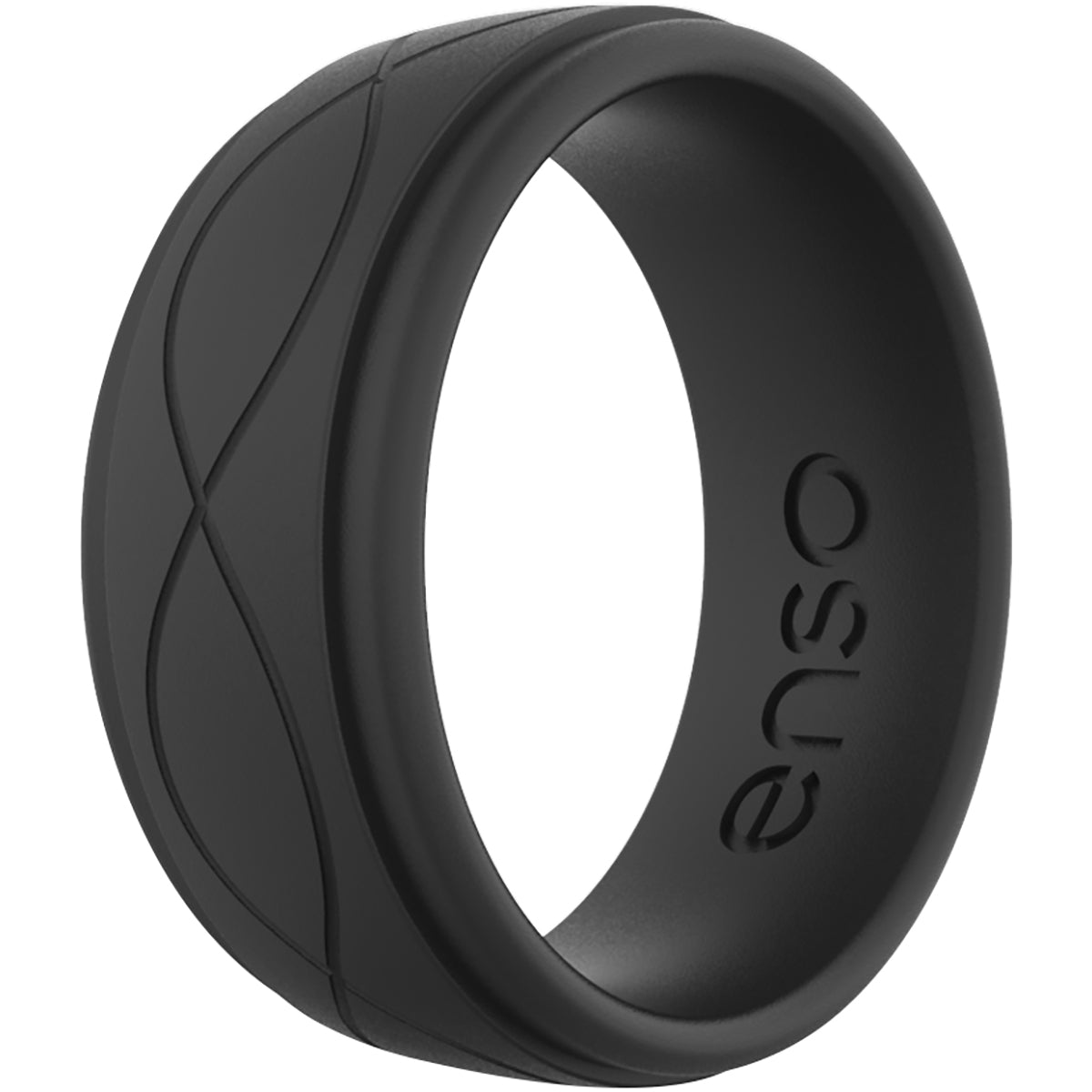 Enso Rings Men's Infinity Series Silicone Ring -  Obsidian Enso Rings