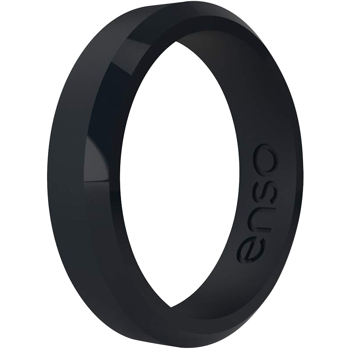 Enso Rings Thin Bevel Series Silicone Ring - Obsidian Enso Rings