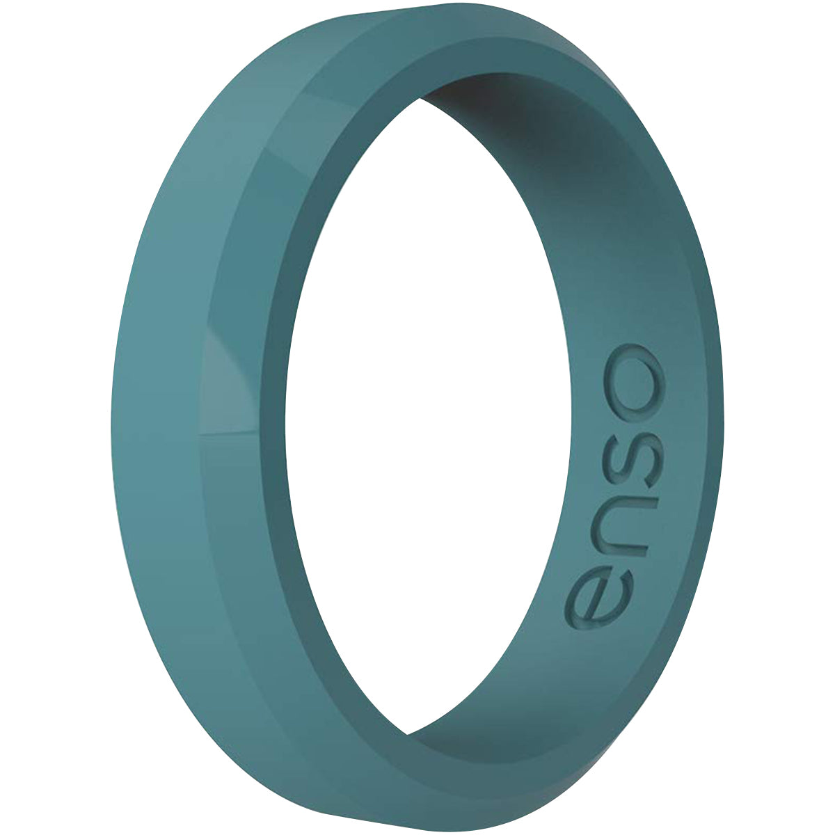 Enso Rings Thin Bevel Series Silicone Ring - Teal Enso Rings