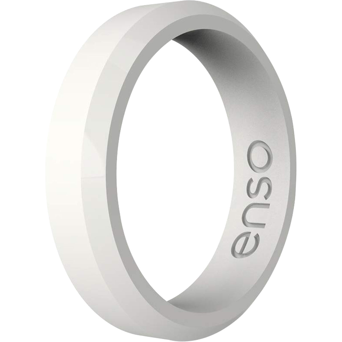 Enso Rings Thin Bevel Series Silicone Ring - White Enso Rings