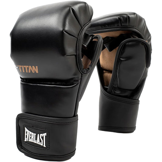 Everlast Titan Hybrid Hook and Loop MMA Training Gloves - Black