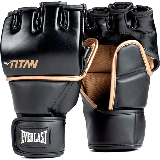 Everlast Titan MMA Hook and Loop Grappling Gloves - Black