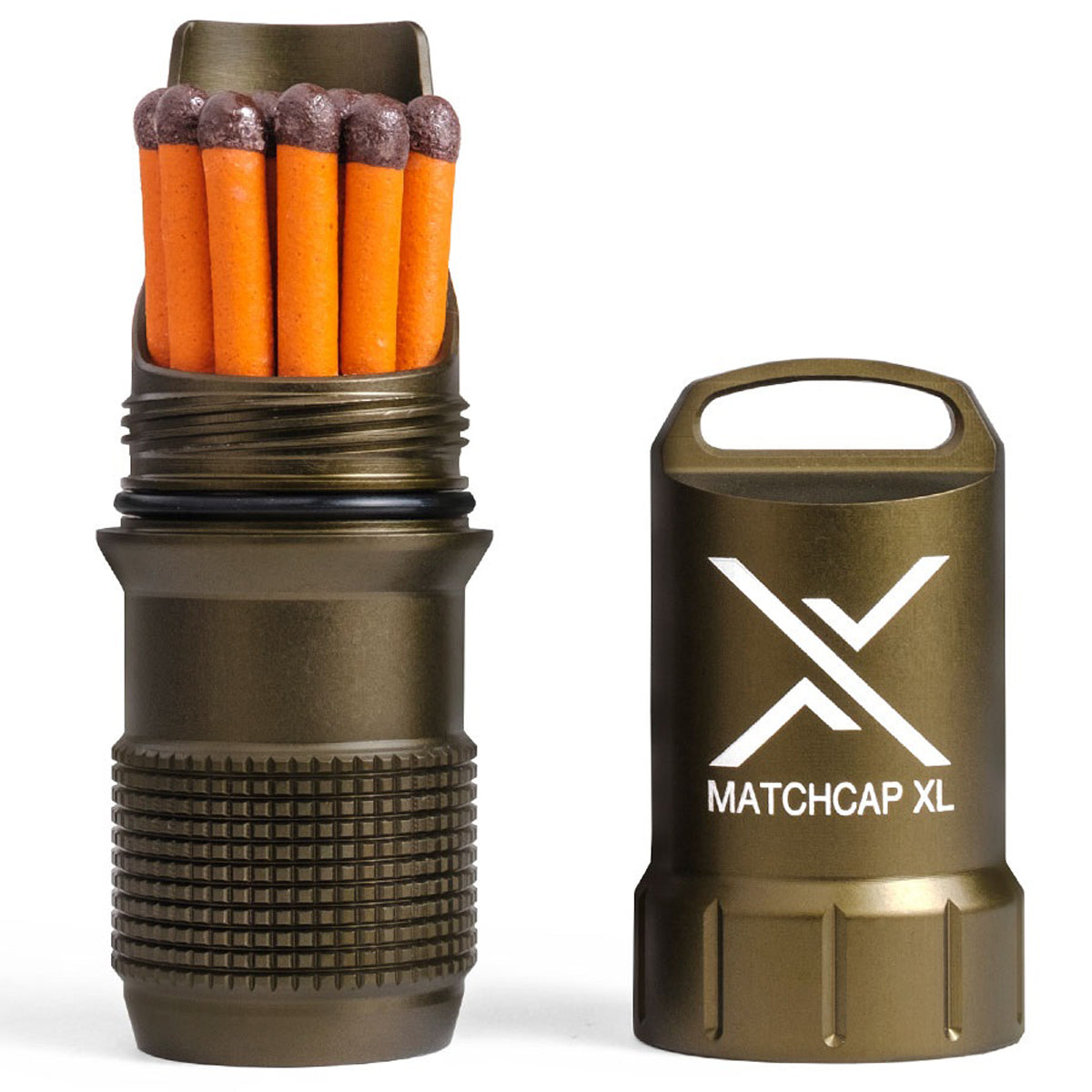 Exotac MATCHCAP XL Waterproof Match and Striker Case - Olive Drab Exotac