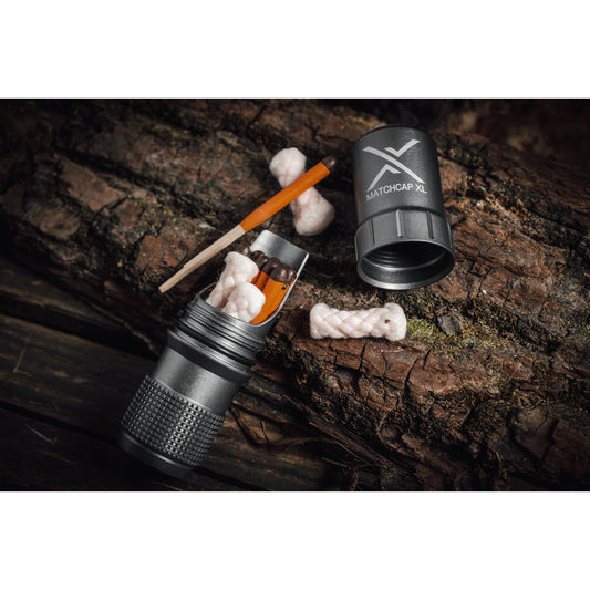 Exotac MATCHCAP XL Waterproof Match and Striker Case - Blaze Orange