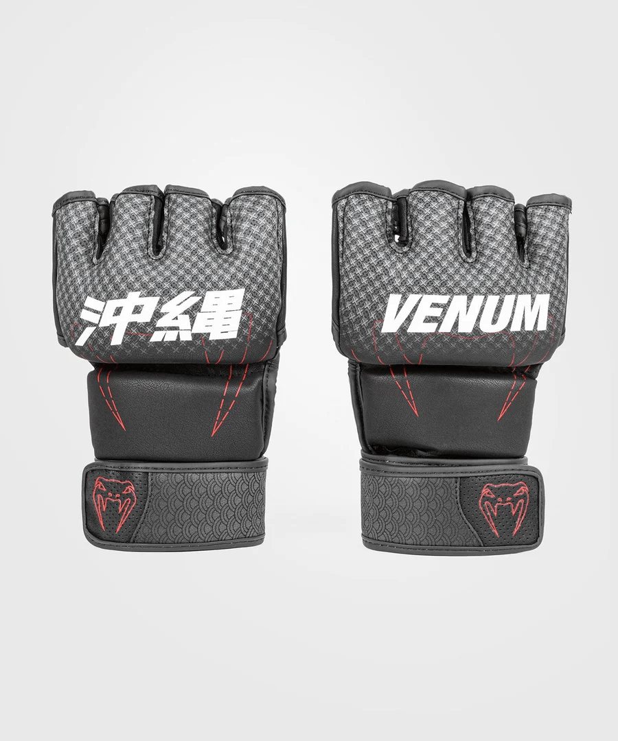 Venum Okinawa 3.0 Hook and Loop MMA Gloves - Black/Red - Forza Sports