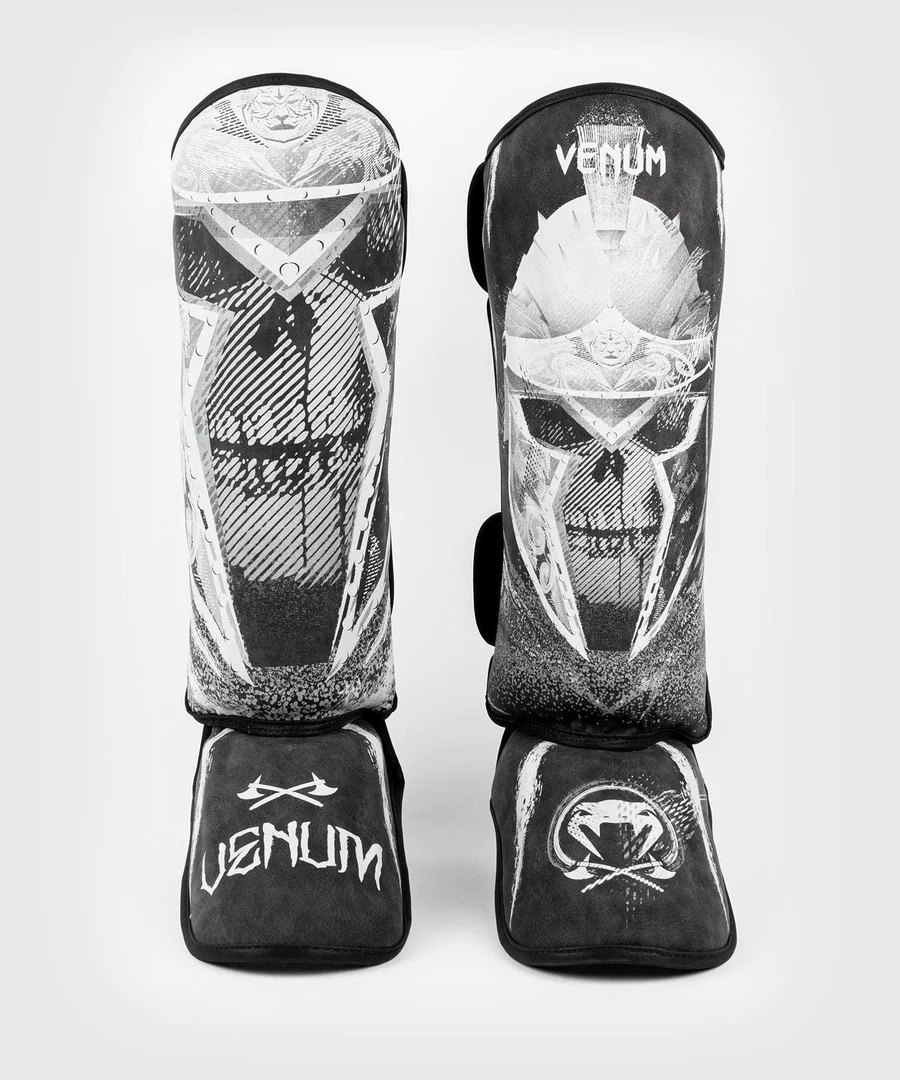 Venum GLDTR 4.0 Protective MMA Shin Instep Guards - Black/White - Forza Sports