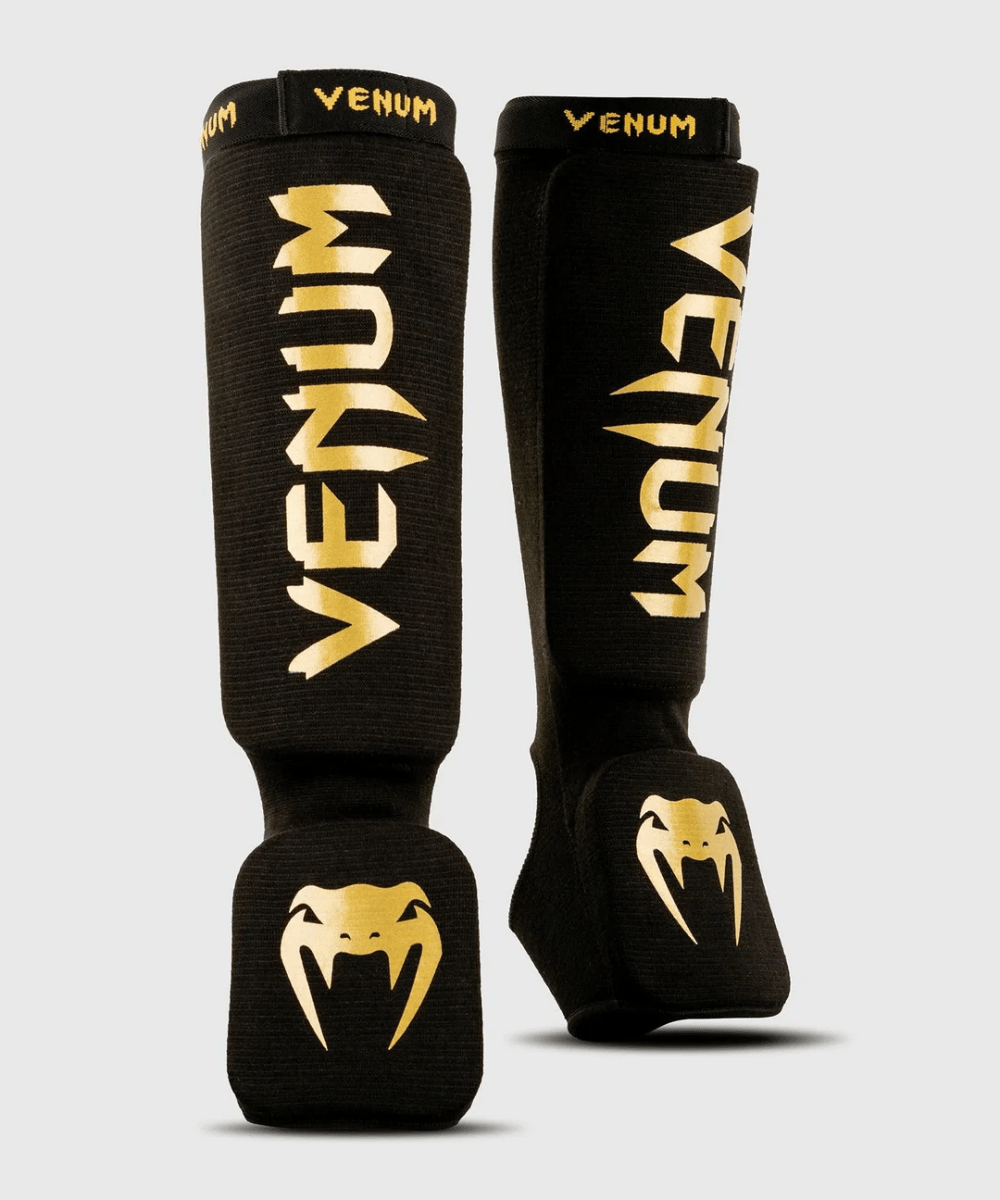 Venum Kontact Protective MMA Shin Instep Guards - Black/Gold - Forza Sports