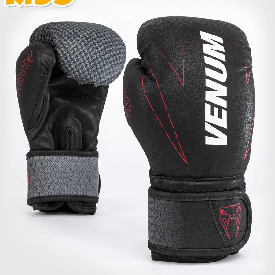 Venum Kid's Okinawa 3.0 Hook and Loop Boxing Gloves - Black/Red Venum