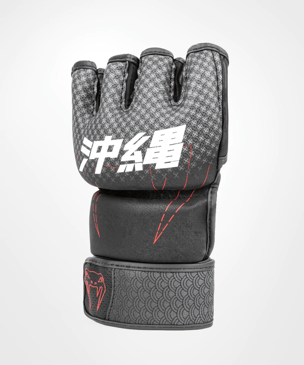 Venum Okinawa 3.0 Hook and Loop MMA Gloves - Black/Red - Forza Sports