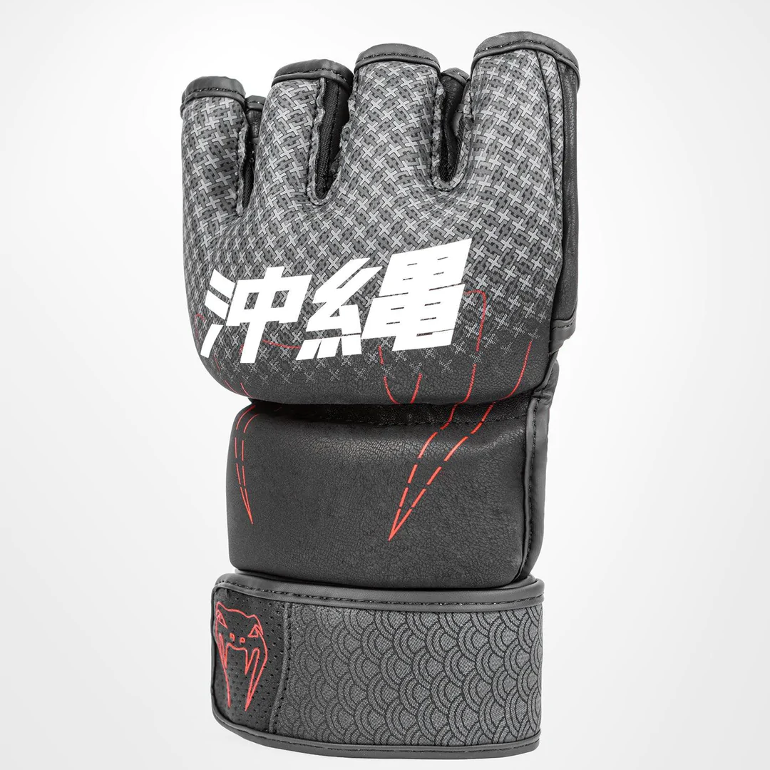 Venum Okinawa 3.0 Hook and Loop MMA Gloves - Black/Red Venum