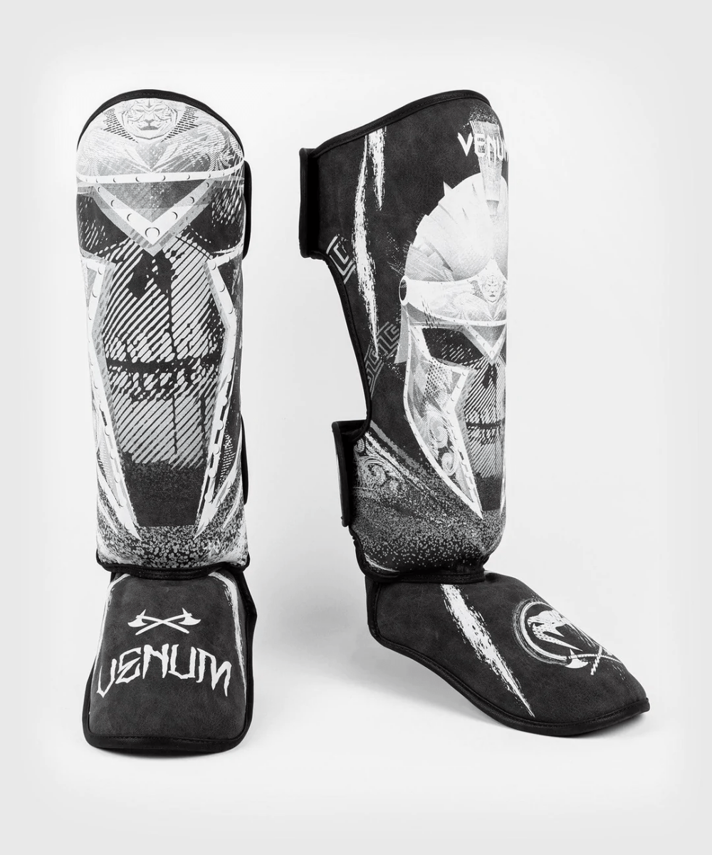 Venum GLDTR 4.0 Protective MMA Shin Instep Guards - Black/White - Forza Sports