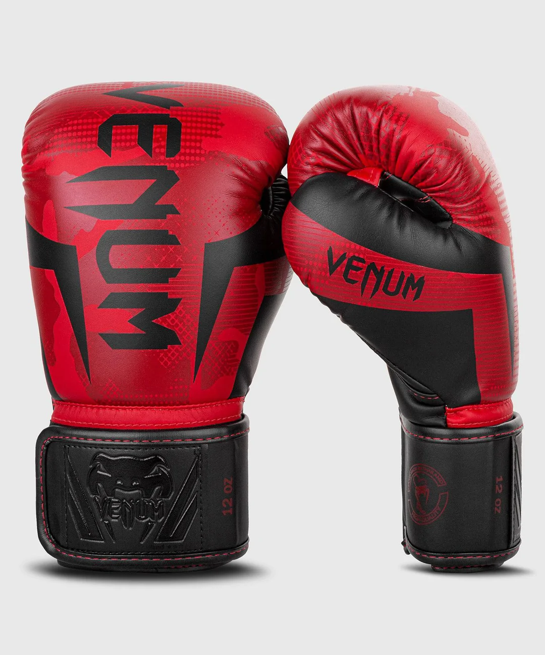 Venum Elite Hook and Loop Boxing Gloves - Red Camo Venum