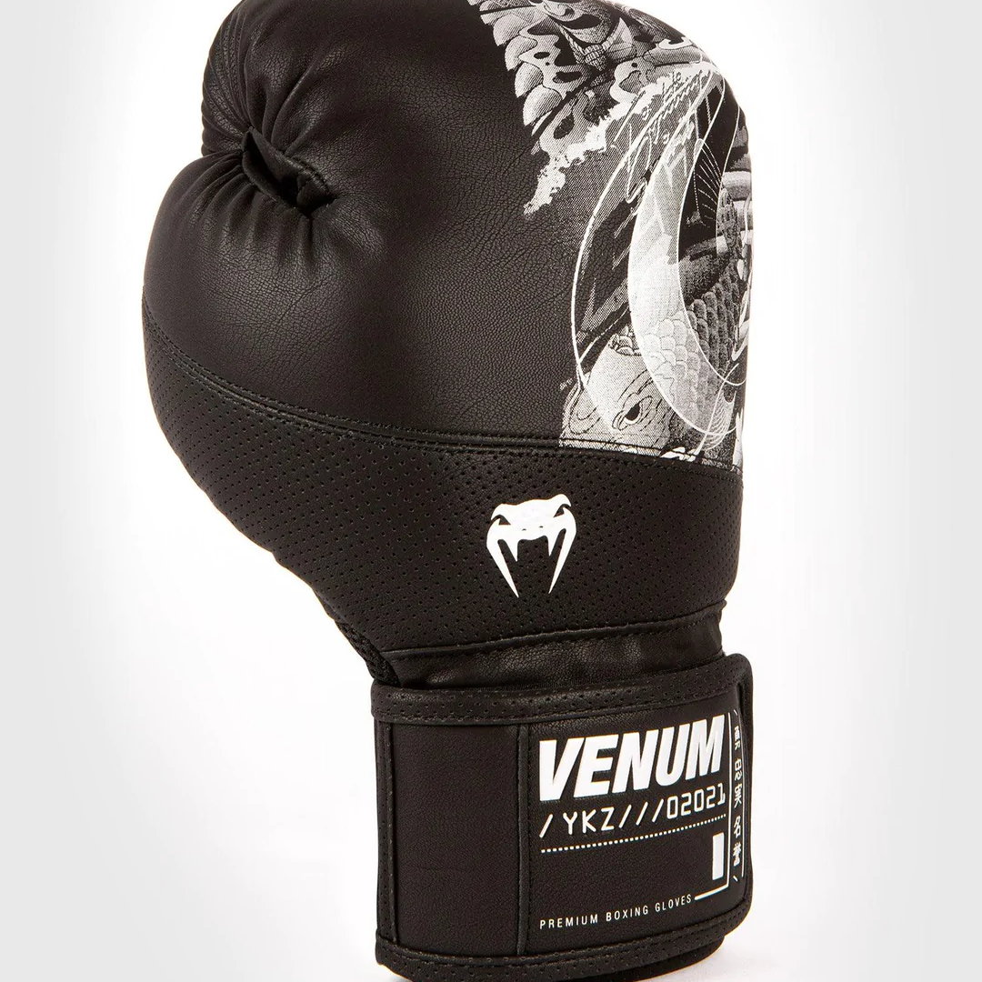 Venum YKZ21 Hook and Loop Boxing Gloves - Black/Black Venum