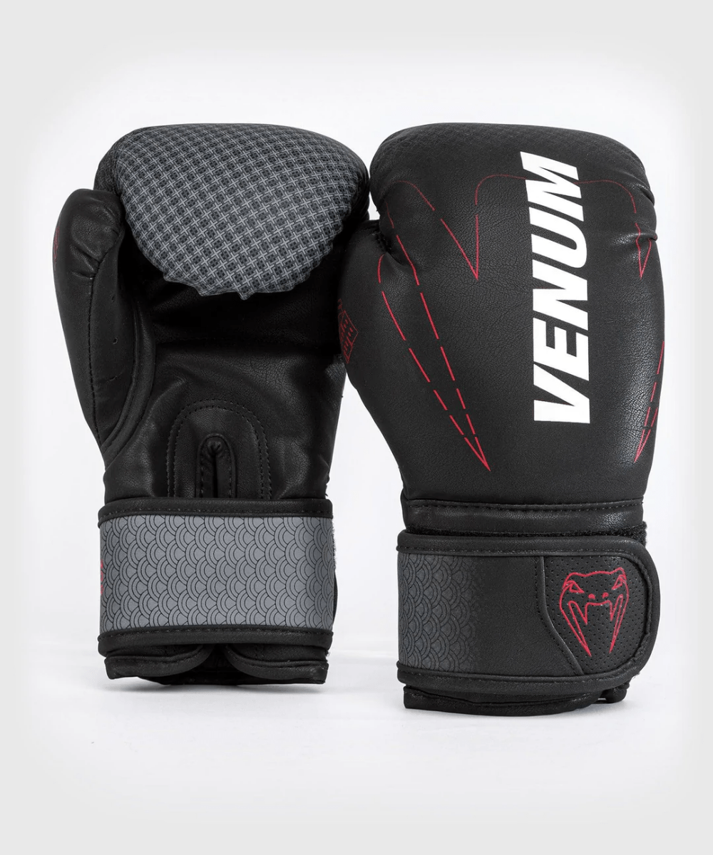 Venum Kid's Okinawa 3.0 Hook and Loop Boxing Gloves - Black/Red - Forza Sports