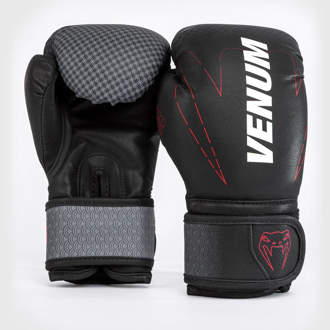 Venum Kid's Okinawa 3.0 Hook and Loop Boxing Gloves - Black/Red Venum