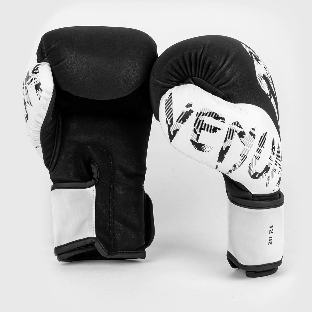 Venum Legacy Hook and Loop Boxing Gloves - Black/White Venum