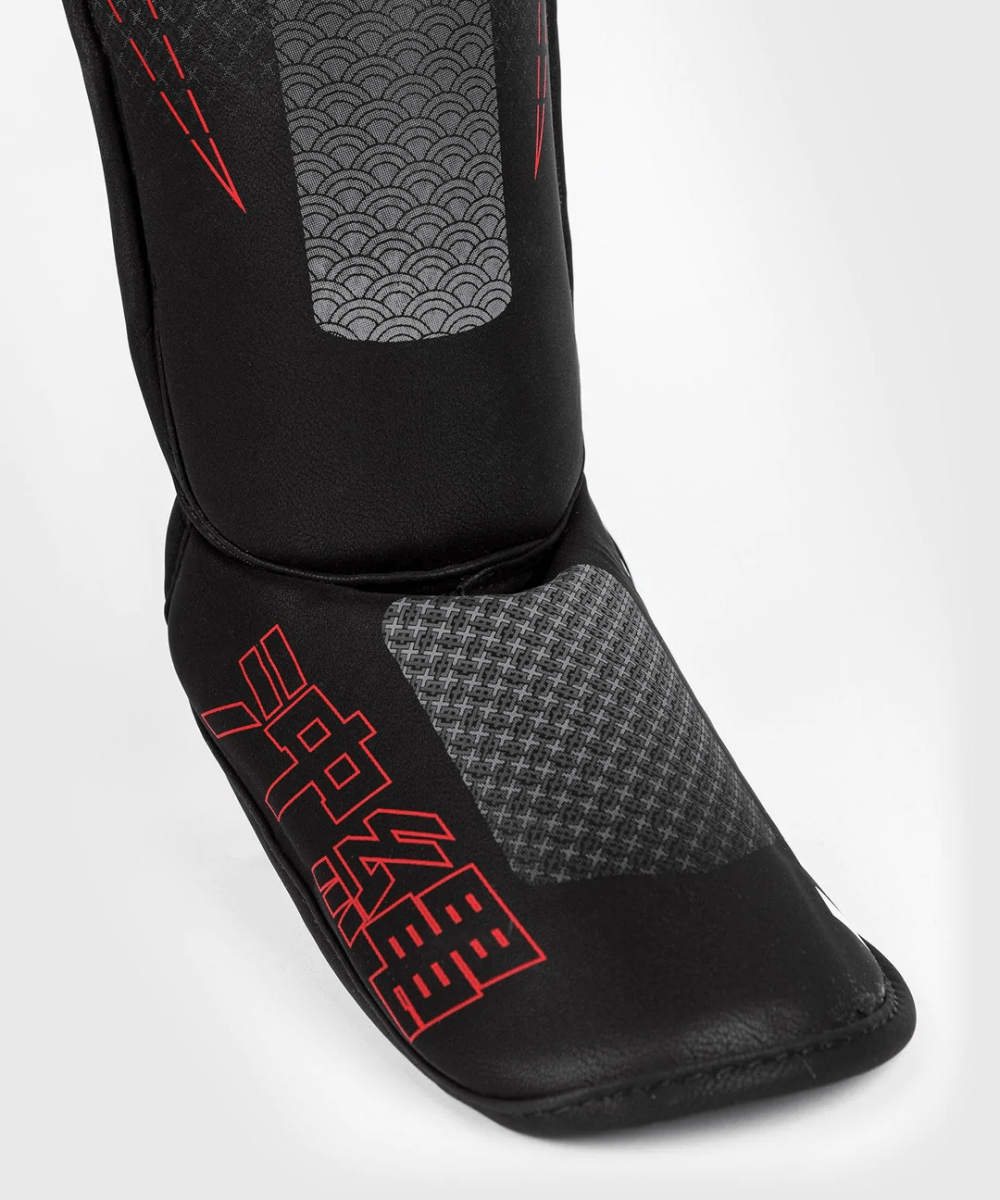 Venum Kid's Okinawa 3.0 Protective MMA Shin Instep Guards - Black/Red - Forza Sports
