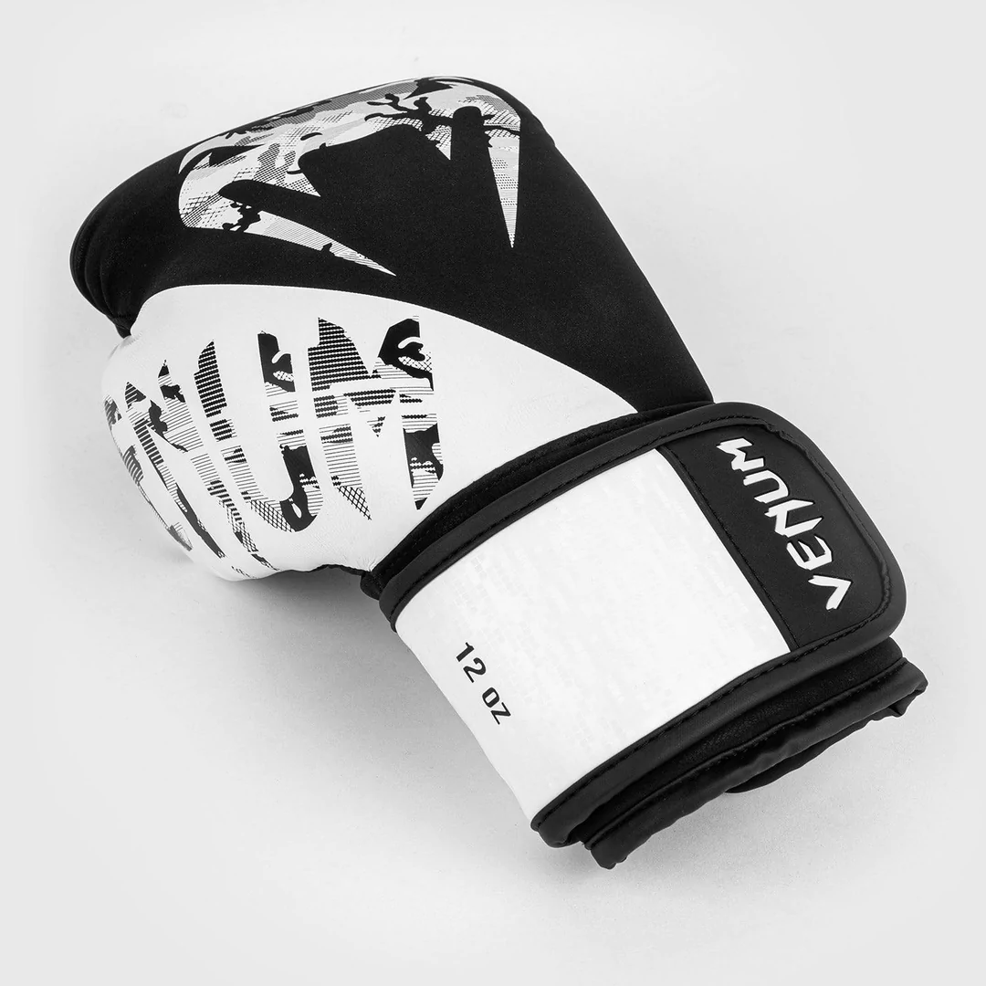 Venum Legacy Hook and Loop Boxing Gloves - Black/White Venum