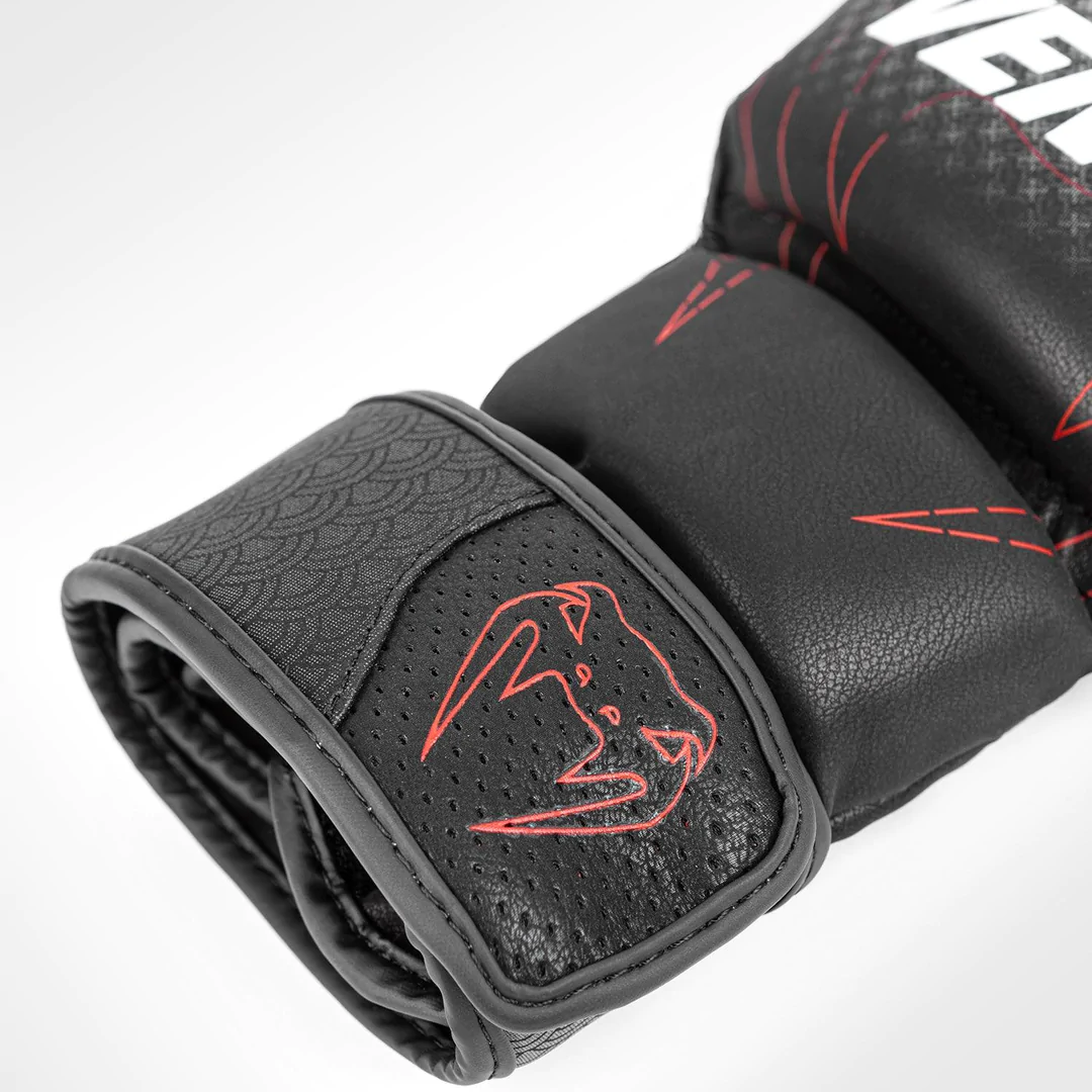 Venum Okinawa 3.0 Hook and Loop MMA Gloves - Black/Red Venum