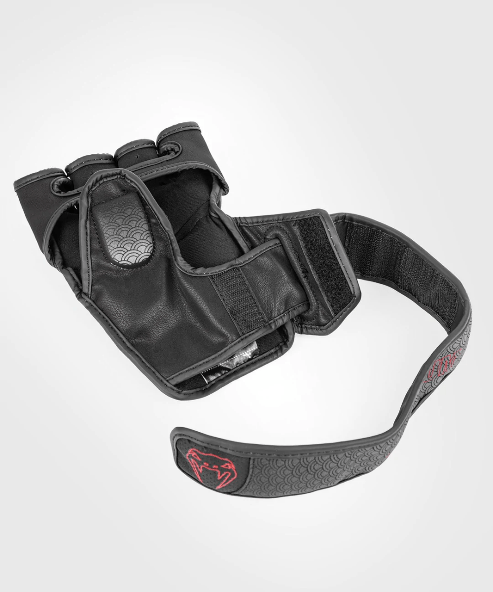 Venum Okinawa 3.0 Hook and Loop MMA Gloves - Black/Red - Forza Sports