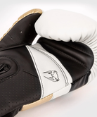 Venum Elite Evo Hook and Loop Boxing Gloves - White/Gold Venum