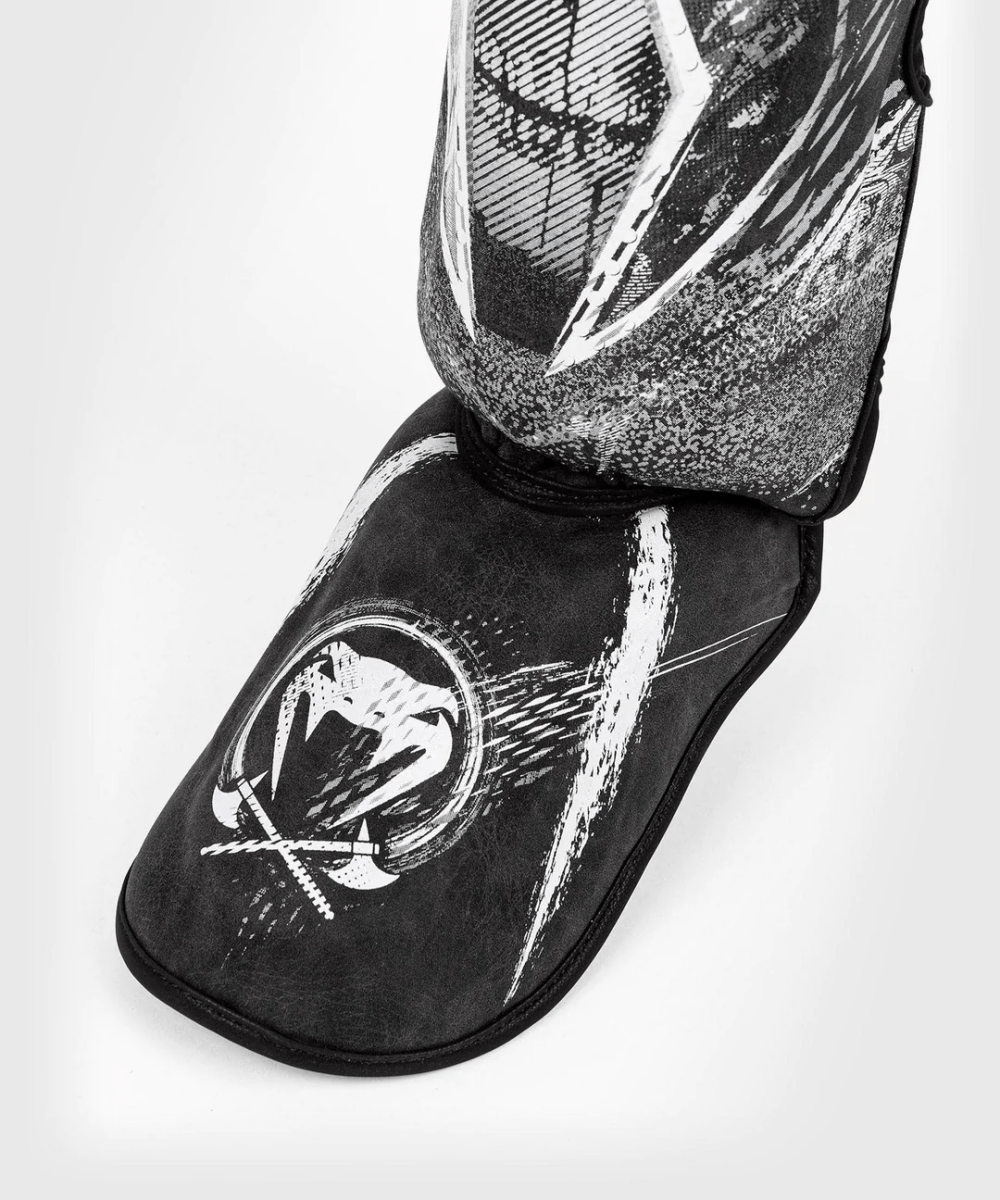 Venum GLDTR 4.0 Protective MMA Shin Instep Guards - Black/White - Forza Sports
