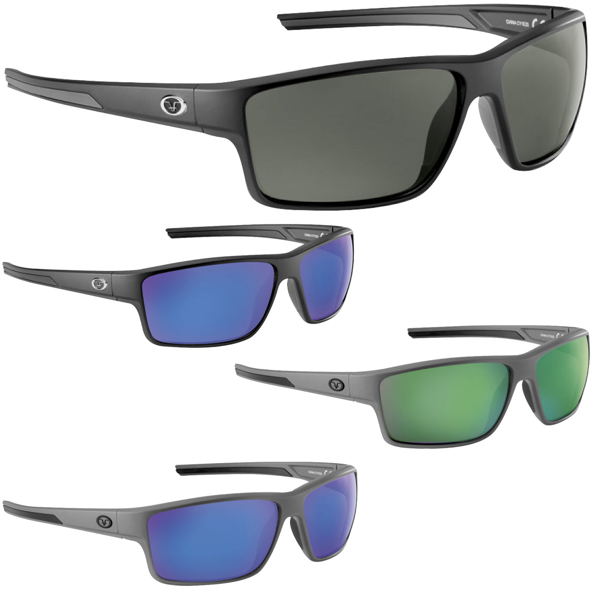 Flying Fisherman Mojarra Polarized Sunglasses - Matte Black/Smoke Blue Mirror