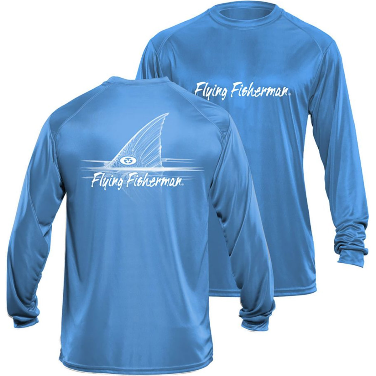 Flying Fisherman Redfish Performance Long Sleeve T-Shirt - Blue Flying Fisherman