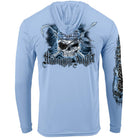 Flying Fisherman Pirate Skull Performance Pullover Hoodie - Blue Mist Flying Fisherman