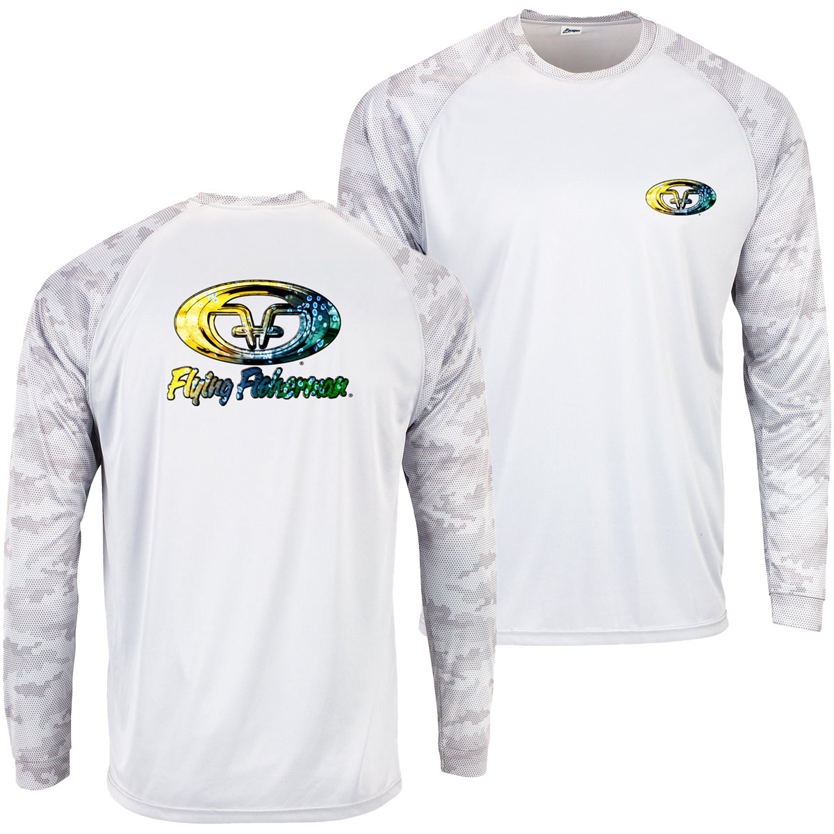 Flying Fisherman Mahi Skin Performance Long Sleeve T-Shirt - White Flying Fisherman