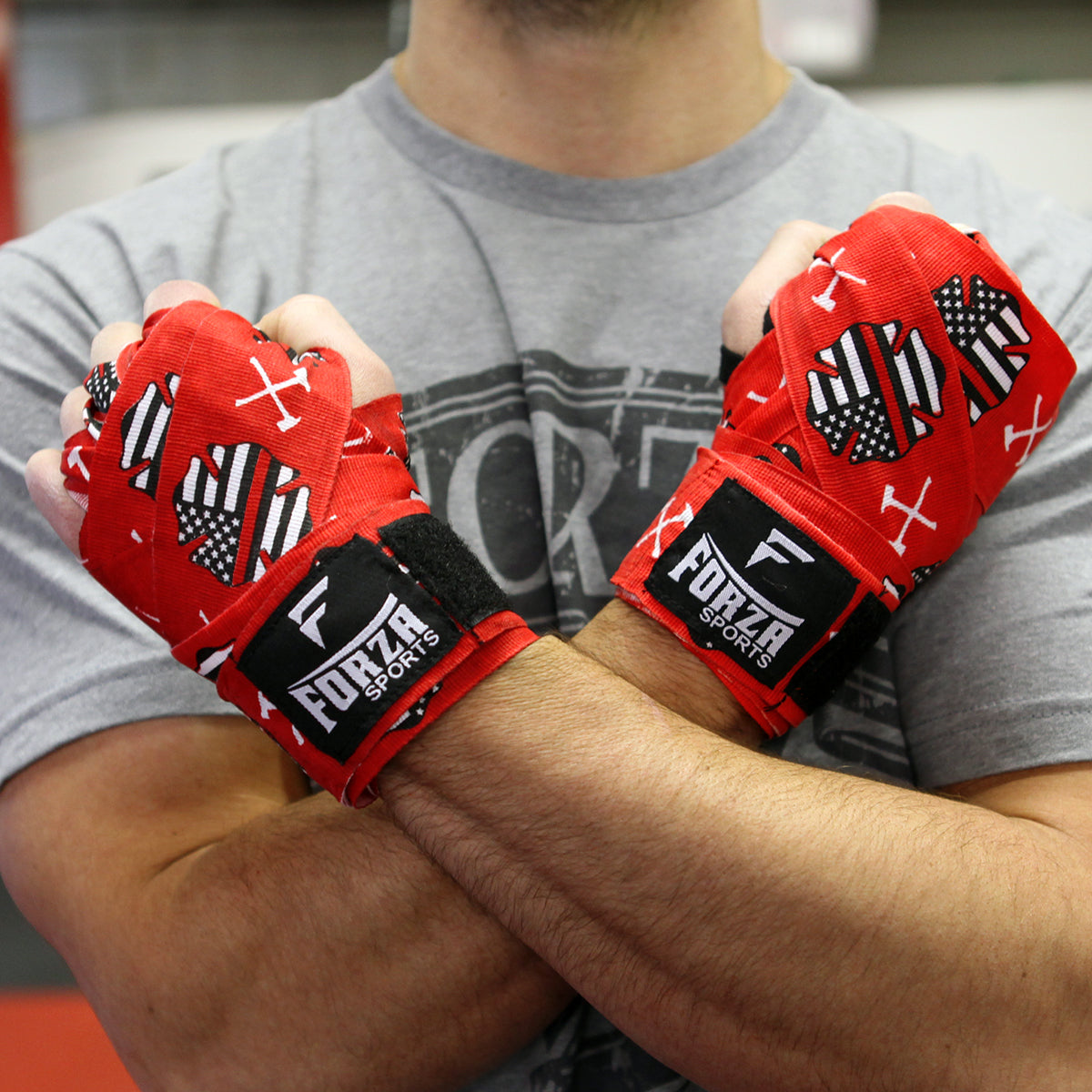 Forza Sports 180" Mexican Style Boxing and MMA Handwraps - Thin Red Line Forza Sports