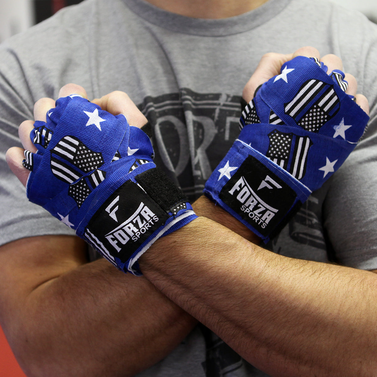 Forza Sports 180" Mexican Style Boxing and MMA Handwraps - Thin Blue Line Forza Sports