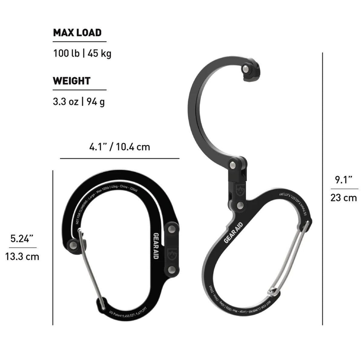 Gear Aid Heroclip Large Hybrid Camping Gear Clip - Forza Sports