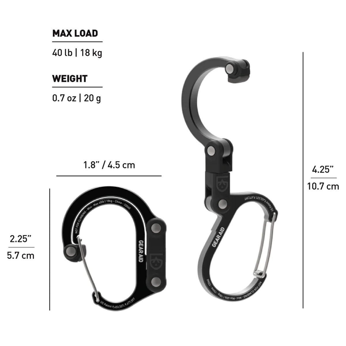 Gear Aid Heroclip Mini Hybrid Camping Gear Clip - Forza Sports