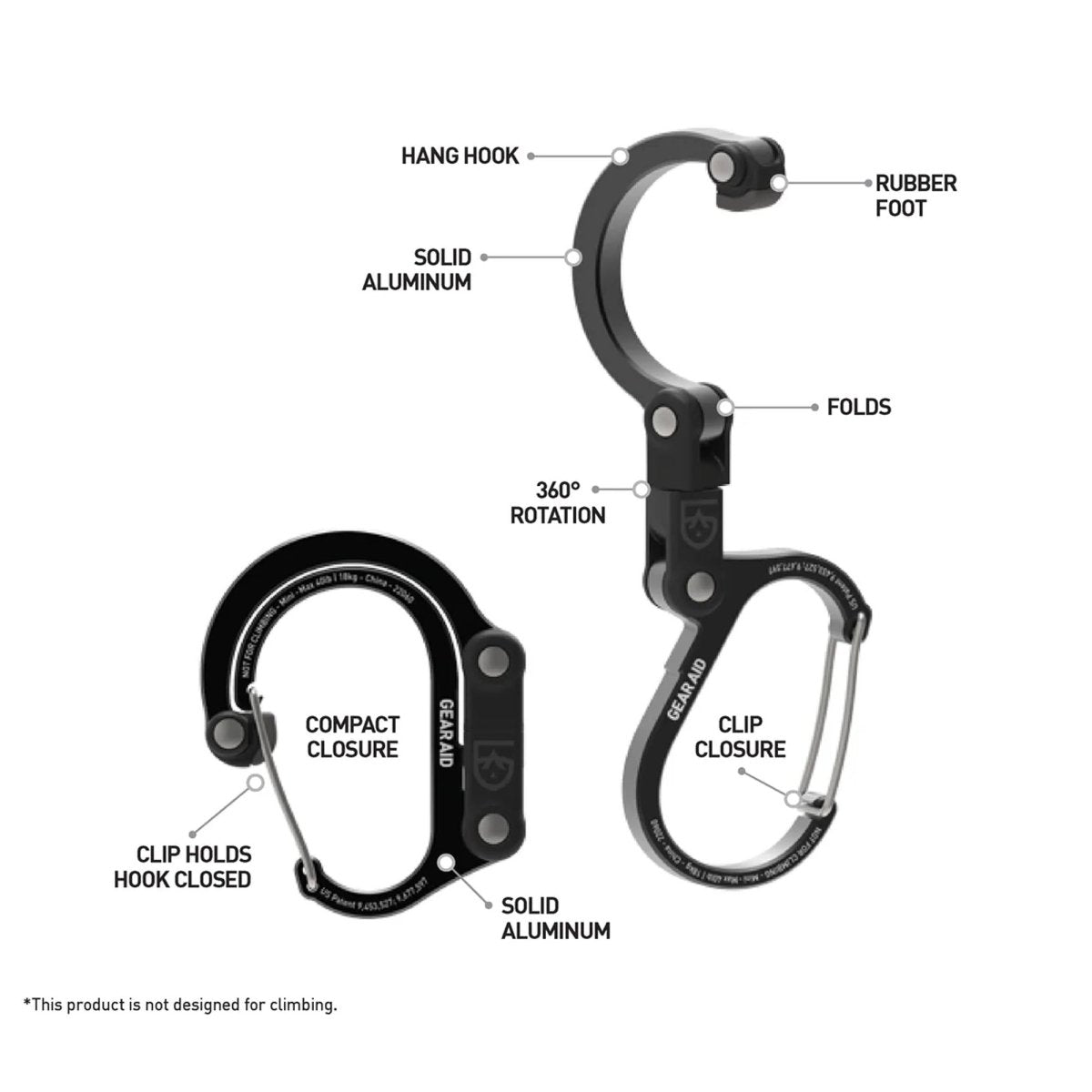 Gear Aid Heroclip Mini Hybrid Camping Gear Clip - Forza Sports