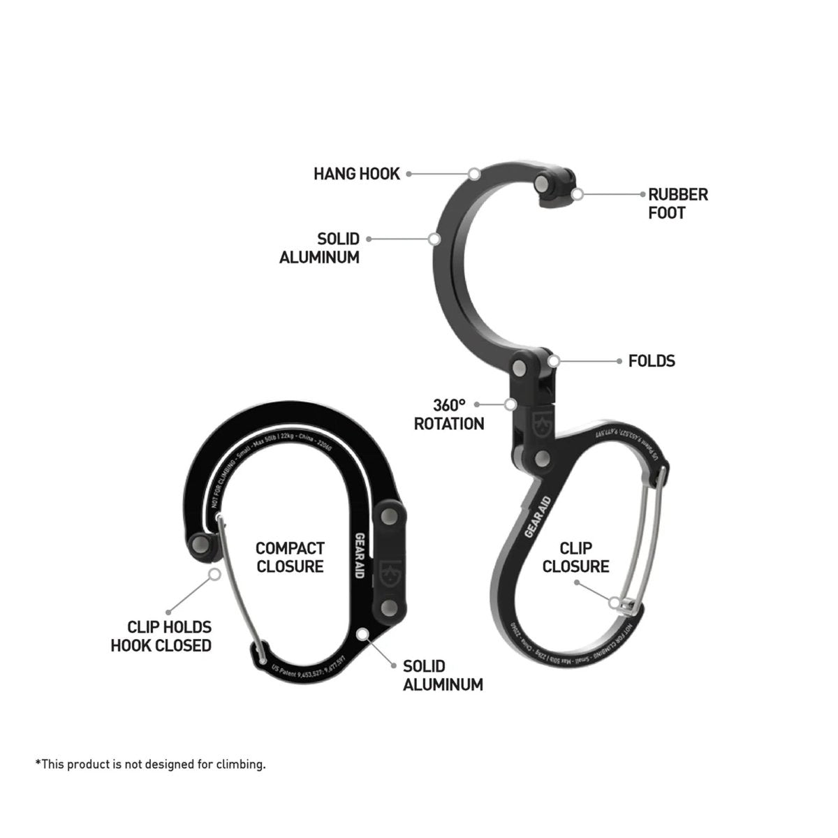 Gear Aid Heroclip Small Hybrid Camping Gear Clip - Forza Sports