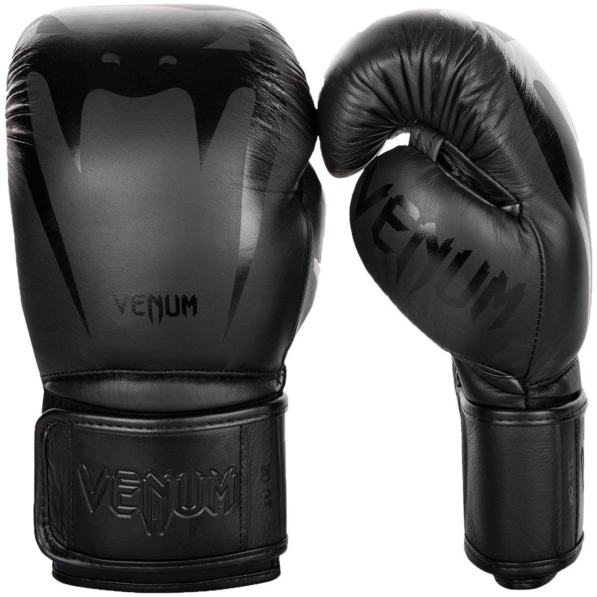 Venum Giant 3.0 Hook and Loop Training Boxing Gloves - Black/Black - Forza Sports