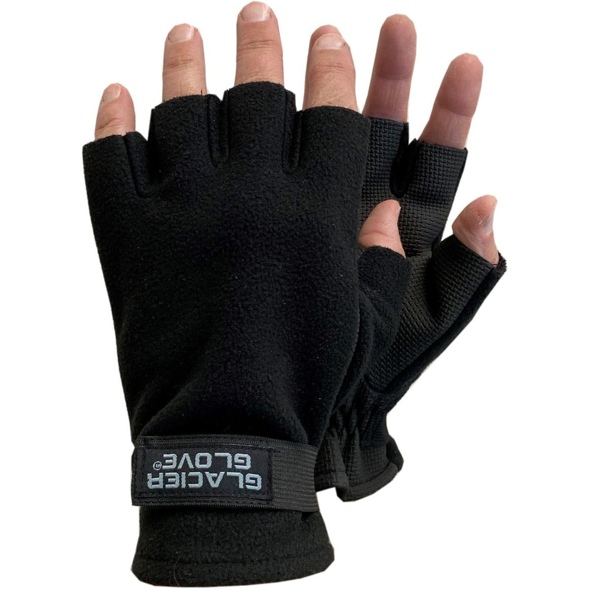Glacier Glove Alaska River Series Durable Windproof Fingerless Gloves - Black Glacier Glove